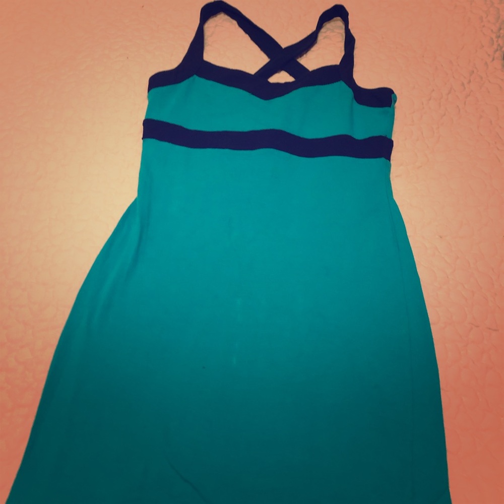 Blue and teal mini dress